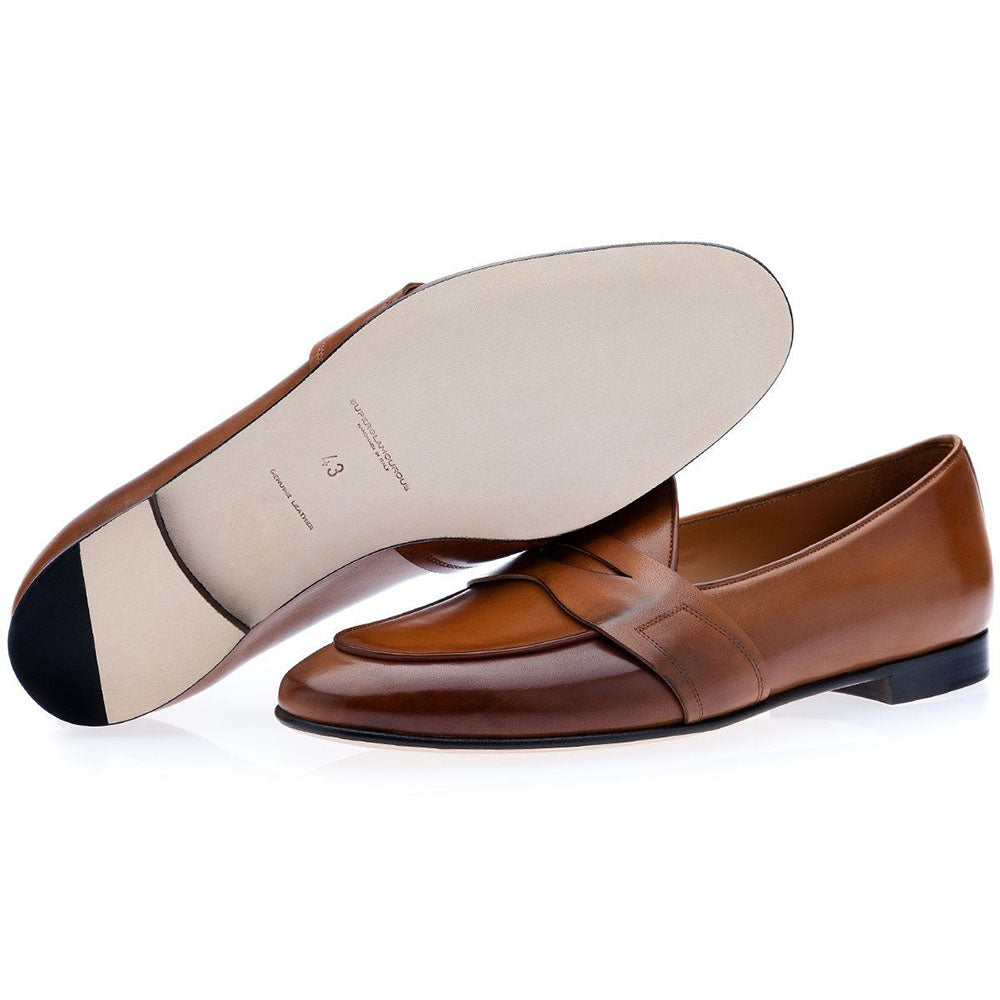 Superglamourous Tangerine 9 Toledo Belgian Loafers Tobacco