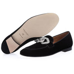 Superglamourous Venetia Velour Slippers Black