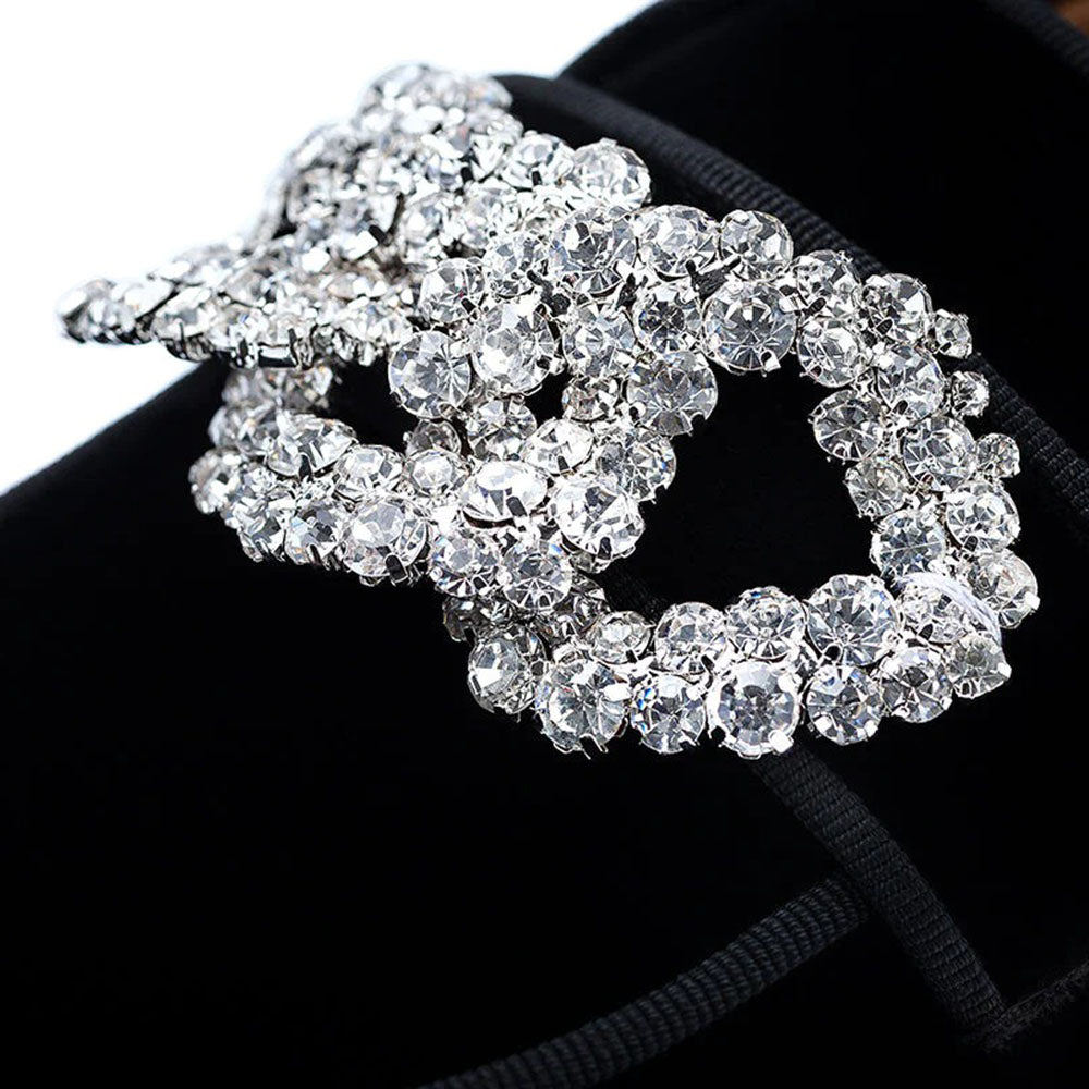 Superglamourous Venetia Velour Slippers Black