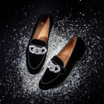 Superglamourous Venetia Velour Slippers Black
