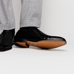 Mezlan Crocodile Gore Monk Strap SX102 Black (SX102)