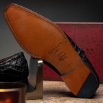 Mezlan Crocodile Gore Monk Strap SX102 Black (SX102)