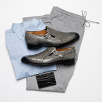 Mezlan Crocodile Gore Monk Strap SX102 Pearl Grey (SX102)