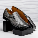 Mezlan Crocodile Gore Monk Strap SX102 Pearl Grey (SX102)