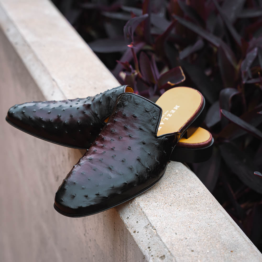 Mezlan Ostrich Mule Dark Burgundy (EXCLUSIVE) (SX4919-S)