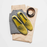 Zelli Tasca Suede Penny Loafers Mustard (16-100-MUS)