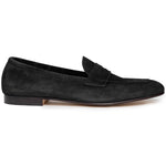 Zelli Tasca Suede Penny Loafers Black