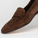 Zelli Tasca Suede Penny Loafers Cafe (16-100-CAF)