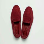 Zelli Tasca Suede Penny Loafers Red (16-100-RED)