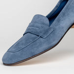 Zelli Tasca Suede Penny Loafers Blue (16-100-BLU)
