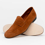 Zelli Tasca Suede Penny Loafers Cognac (16-100-CGN)