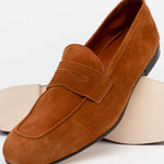 Zelli Tasca Suede Penny Loafers Cognac (16-100-CGN)
