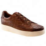 TB Phelps Tate Alligator Embossed Slip-On Sneakers Cognac