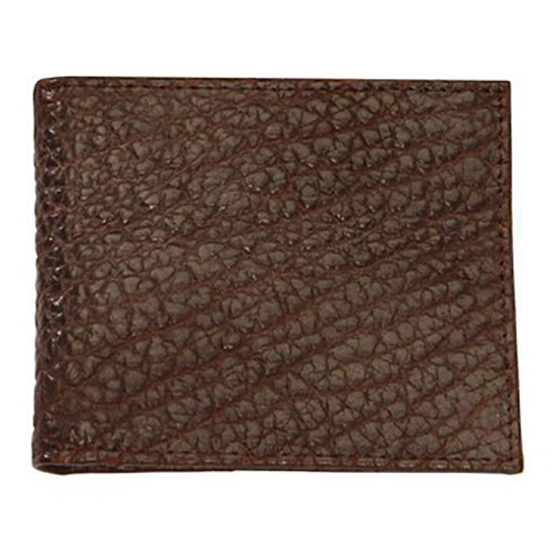 TB Phelps Bozeman Bison Leather Billfold Wallet Brown Tumbled