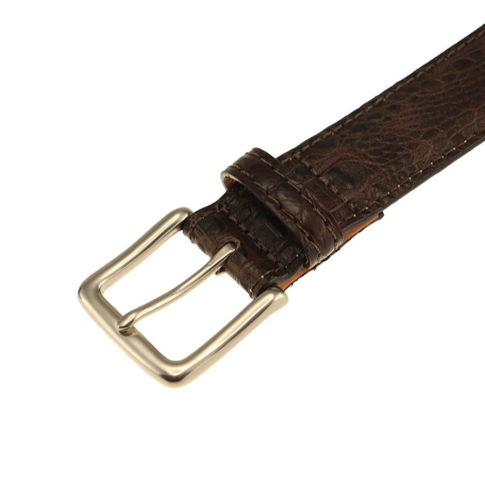 TB Phelps Colombia Croco Dress Belt Briar
