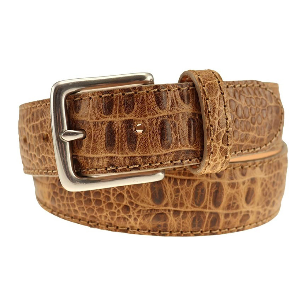 TB Phelps Colombia Croco Dress Belt Khaki