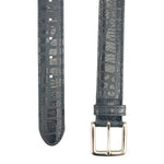 TB Phelps Colombia Croco Dress Belt Navy