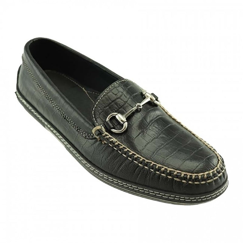 TB Phelps Croco Driving Shoe Black