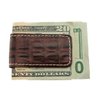 TB Phelps Croco Leather Money Clip Briar