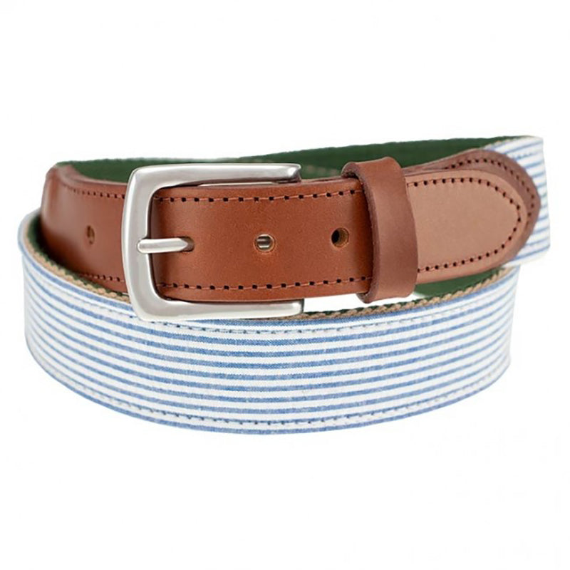 TB Phelps Georgetown Fabric Belt Navy Seersucker