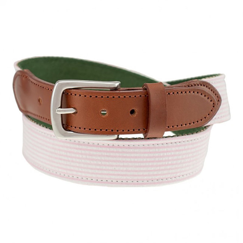 TB Phelps Georgetown Fabric Belt Pink Seersucker