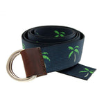 TB Phelps Largo D-Ring Web Belt Florida Palm Tree Navy