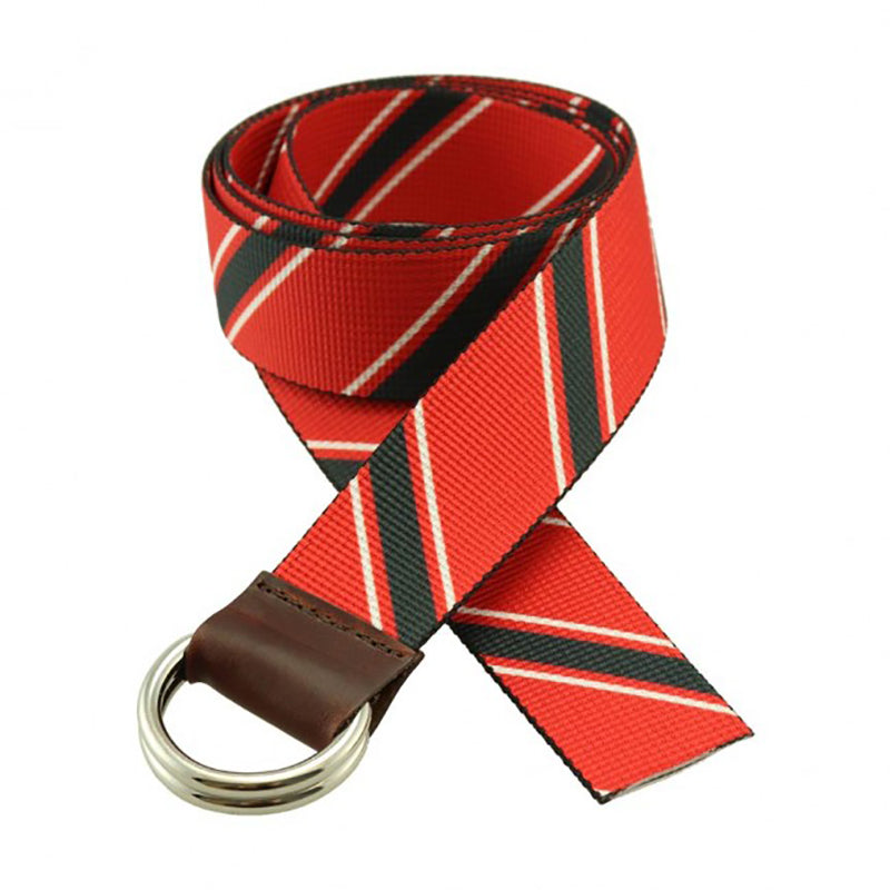 TB Phelps Largo D-Ring Web Belt Repp Stripe 408BKRD