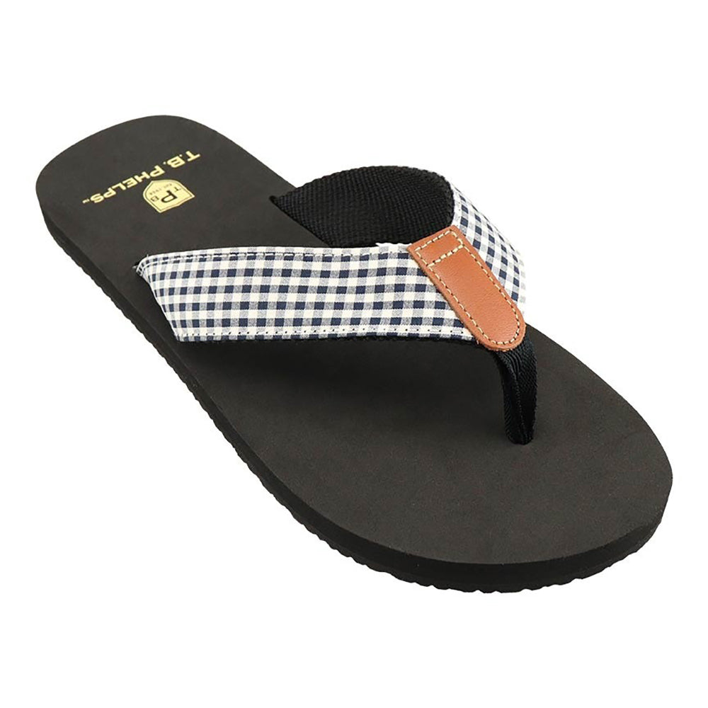 TB Phelps Men's Newport Sandals Navy Gingham