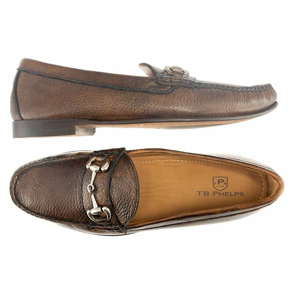 TB Phelps Preston Deerskin Bit Loafers Chestnut