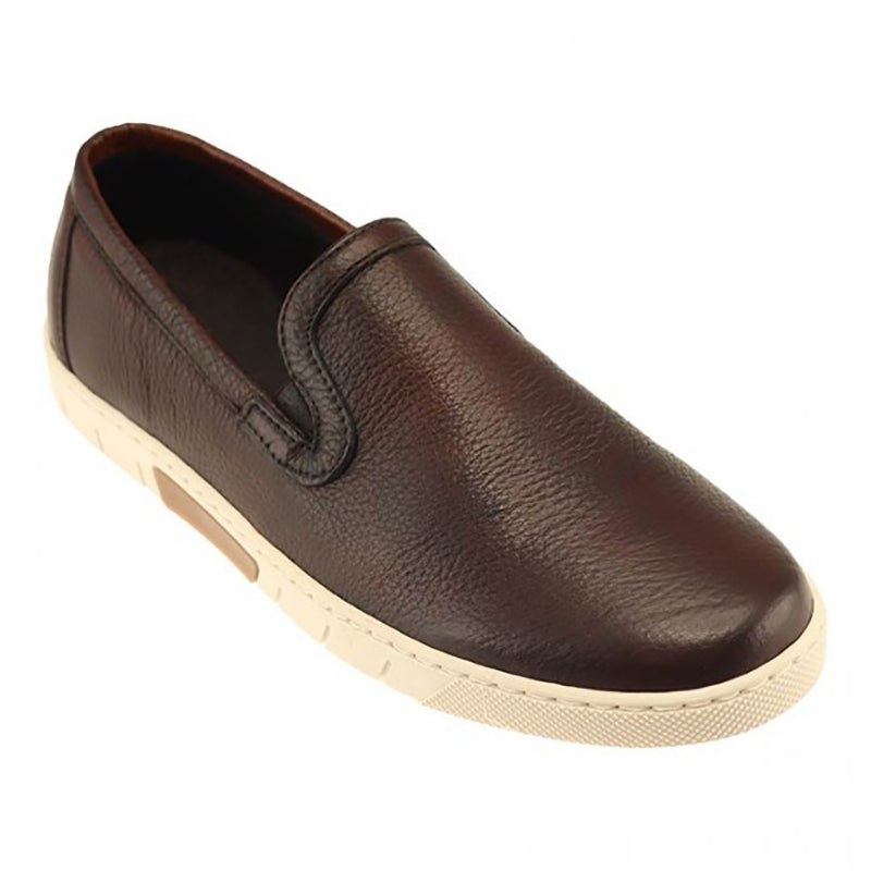 TB Phelps SoHo Deerskin Slip-On Sneakers Chestnut