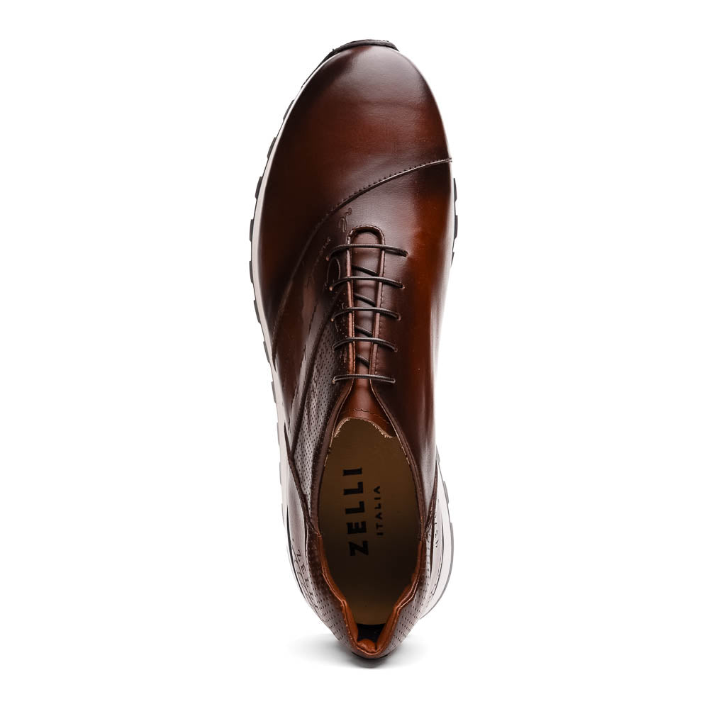 Zelli Testo Italian Calfskin Sneakers Brown (65-395-BRN)