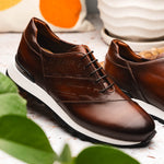 Zelli Testo Italian Calfskin Sneakers Brown (65-395-BRN)
