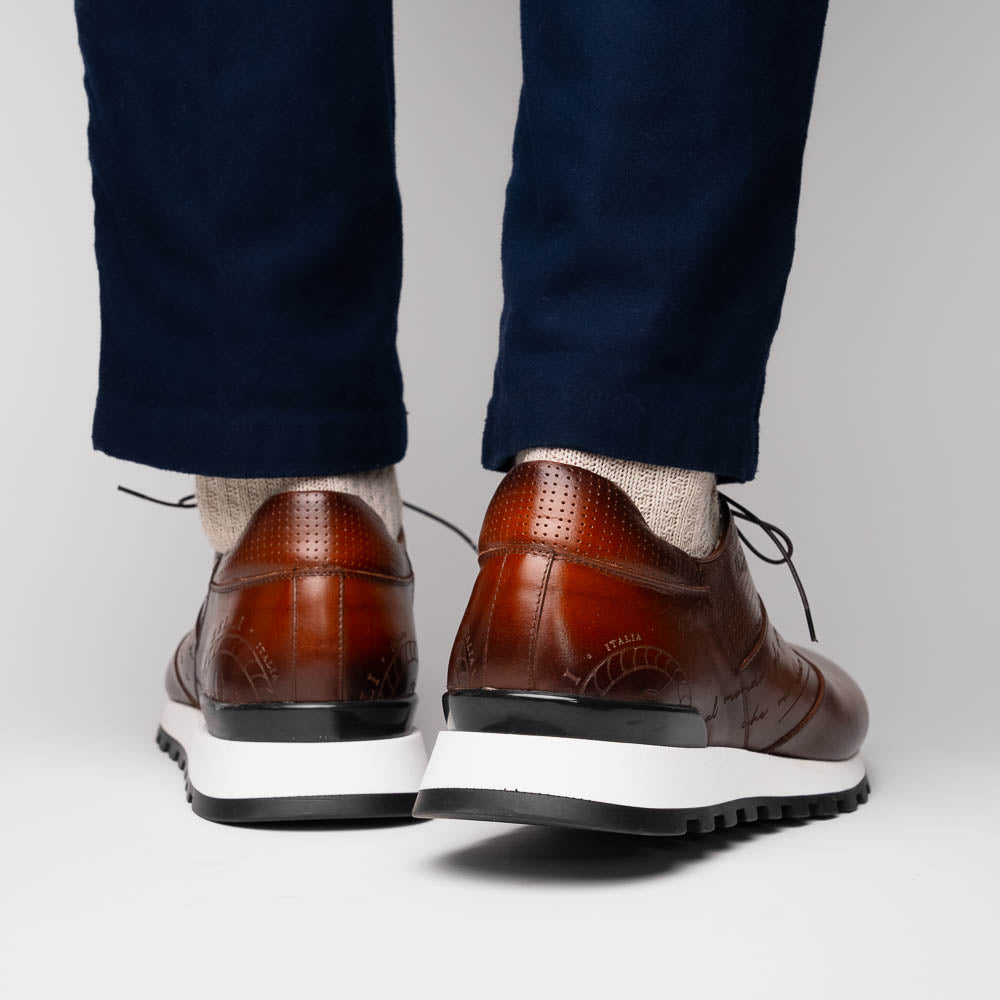 Zelli Testo Italian Calfskin Sneakers Brown (65-395-BRN)