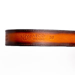 Marco Di Milano Texas Caiman Crocodile & Calfskin Belt Aged Brown