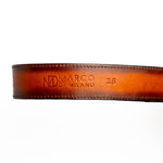 Marco Di Milano Texas Caiman Crocodile & Calfskin Belt Aged Maple