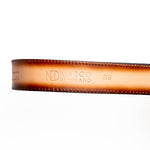 Marco Di Milano Texas Caiman Crocodile & Calfskin Belt Stone Brown