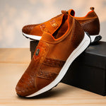 Vinci Leather The Aslan Knitted Sneaker Tan