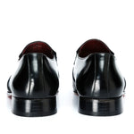 Vinci Leather The Everest Leather Cap Toe Dress Loafer Black (16011)