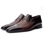 Vinci Leather The Everest Leather Cap Toe Dress Loafer Burgundy (16011)