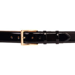 Vinci Leather The Jupiter Patent Leather Spike Belt Black