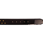 Vinci Leather The Jupiter Patent Leather Spike Belt Black