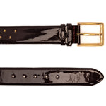 Vinci Leather The Jupiter Patent Leather Spike Belt Burgundy