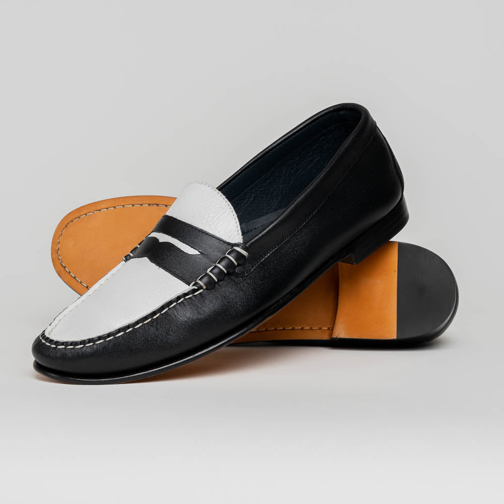 TB Phelps The Shag Loafers Black / White