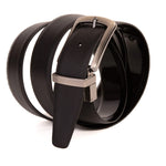 Vinci Leather The Sun Patent Leather Reversible Belt Black