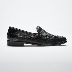 Zelli Struzzo Ostrich Loafers Black - Size 9M