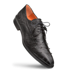 Mezlan Tillson Ostrich Plain Toe Blucher Black (4732-S)