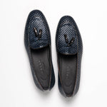 Zelli Tino Woven Tassel Loafers Blue (15-216-NVY)