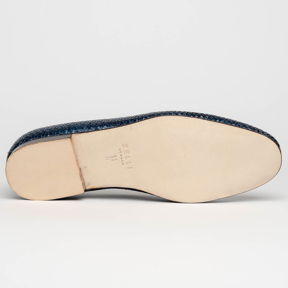 Zelli Tino Woven Tassel Loafers Blue (15-216-NVY)