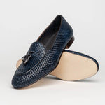 Zelli Tino Woven Tassel Loafers Blue (15-216-NVY)