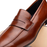 Zelli Tippa Italian Calfskin Penny Loafers Cognac (15-750-CGN)